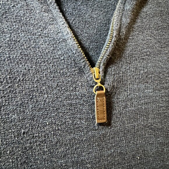 Men's Navy Blue Knit Quarter-Zip Sweater – Size Large - Great Condition - Picture 4 of 9